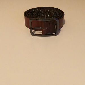 Brown genuine leather belt